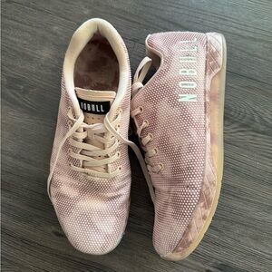 NOBULL Outwork Tie-Dye Camo Trainer in Dusty Rose Graphic Frosted Workout Shoes